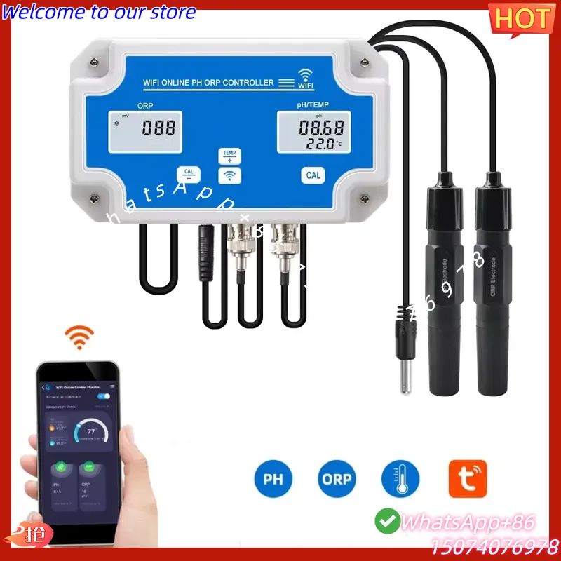 Aquarium Fish Online - 2026 ワイヤレスWiFiオンライン制御検出器 水槽魚タンク PH/ORP/TEMP 水質計コントローラー 24時間