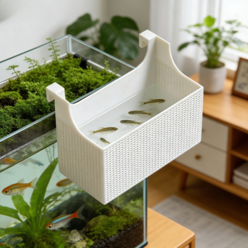 Aquarium Fish Jar - 1個入り 魚繁殖隔離ボックス 水槽稚魚エビ孵化分離ネットボックス グッピー、ベタ、稚魚分離用