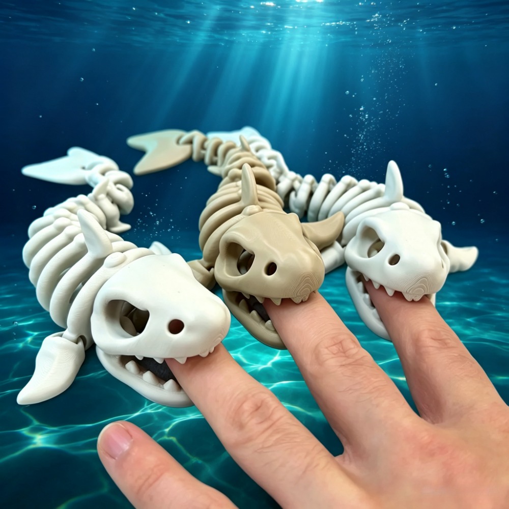 Aquarium Fish Only - サメの骨格水槽装飾品、可動式オーナメント、爬虫類、魚タンクの景観、魚やエビの隠れ家、水槽アクセサリー