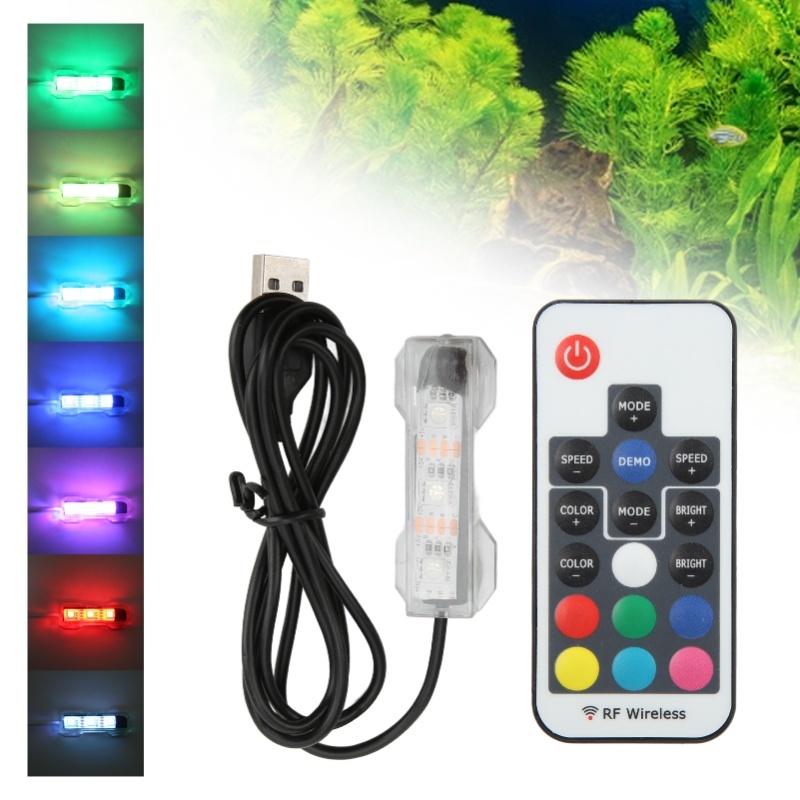 Aquarium Fish Online - LED水槽ライト マイクロランドスケープ水槽用リモコンライト 中小型水槽用 六角形ブロック付き ブラックライン