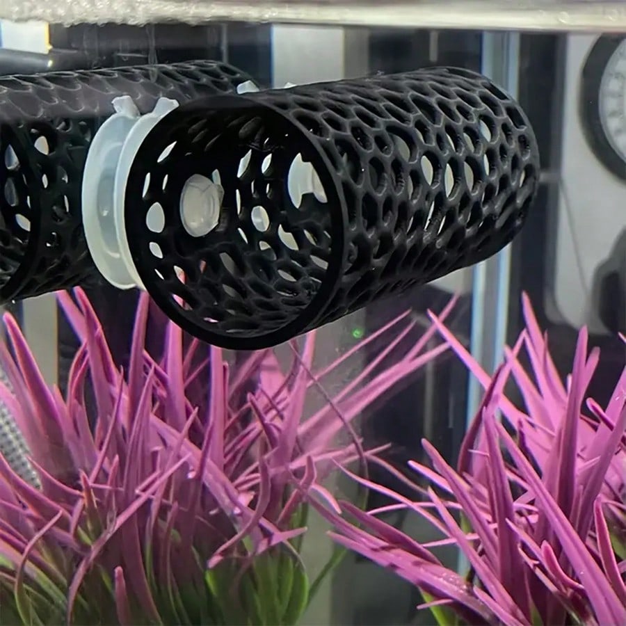 Aquarium Fish Hiding Places - ベタ魚の隠れ家、中空チューブ型オーナメント、吸盤付き、安全な休憩所、水槽の景観装飾、小型ペットの水槽用