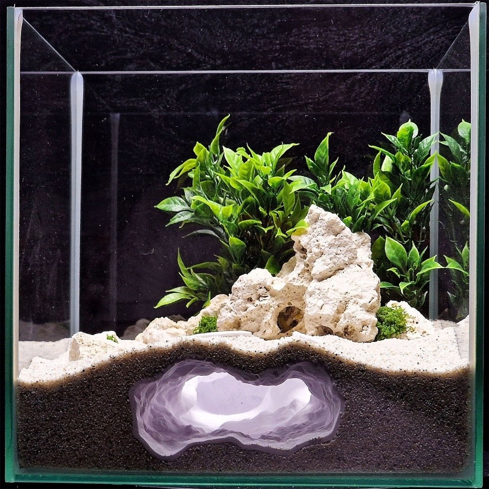 Aquarium Fish Hiding Places - 高度にシミュレーションされた水槽魚タンク自然3Dプリント風景岩洞爬虫類シェルター魚エビ繁殖隠れ家