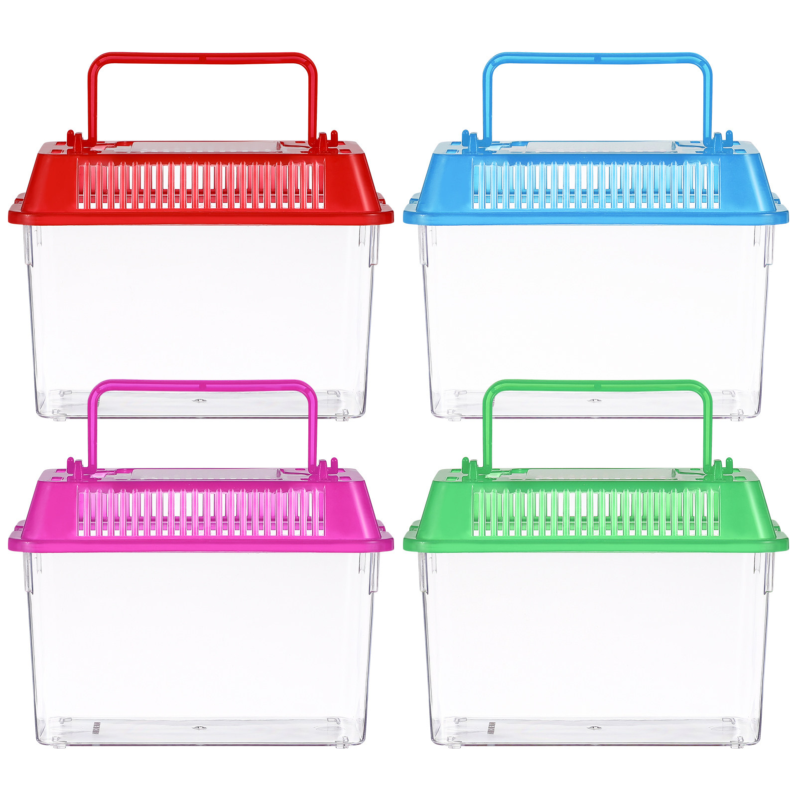 Aquarium Fish Green - 携帯型ミニ水槽 プラスチック製ポータブルアクアリウム 小型水生ペット用 金魚 ベタ 安全
