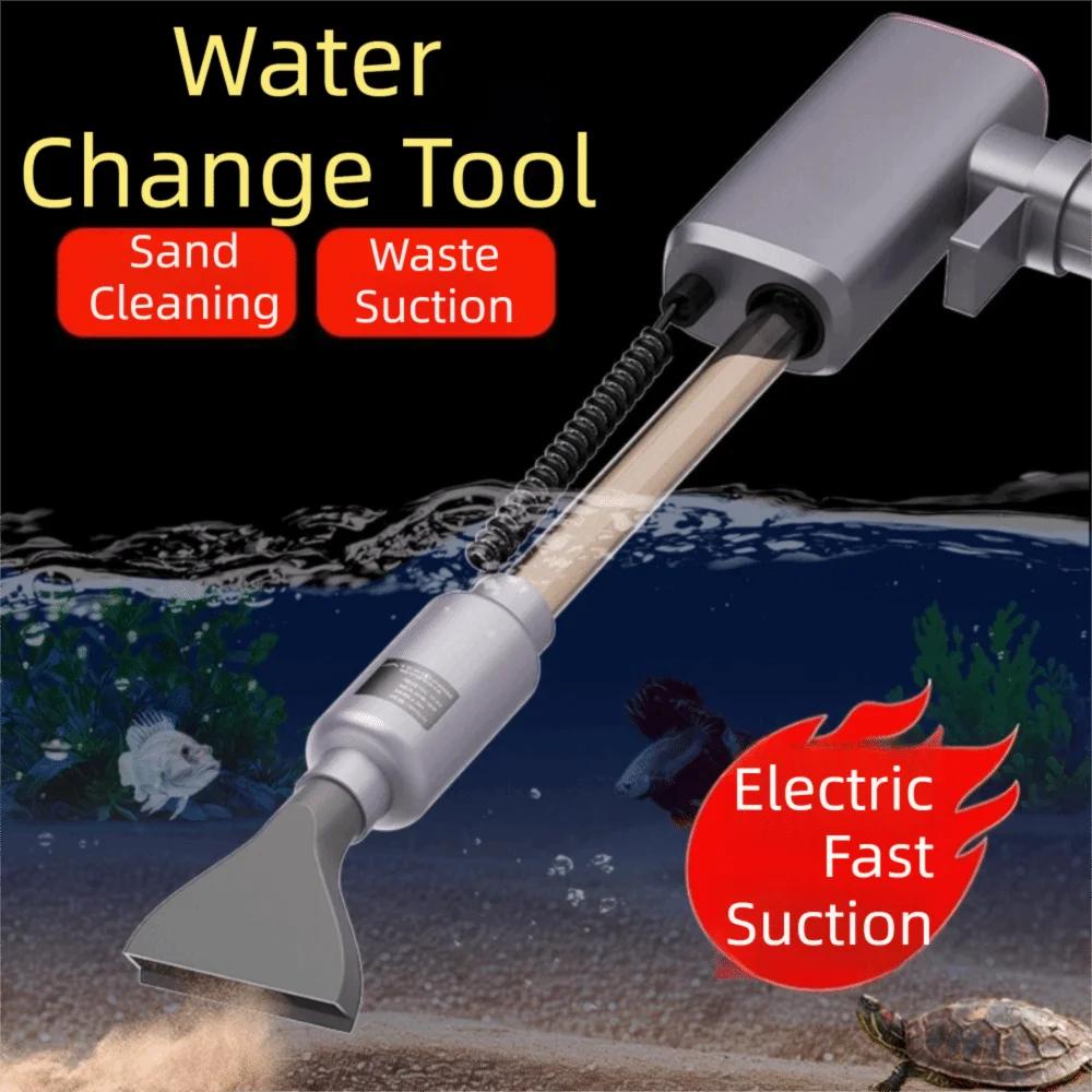 Aquarium Fish Rate - 自動水槽掃除機 電動 高流量 魚タンク砂クリーナーポンプ 安全 2mホース付き