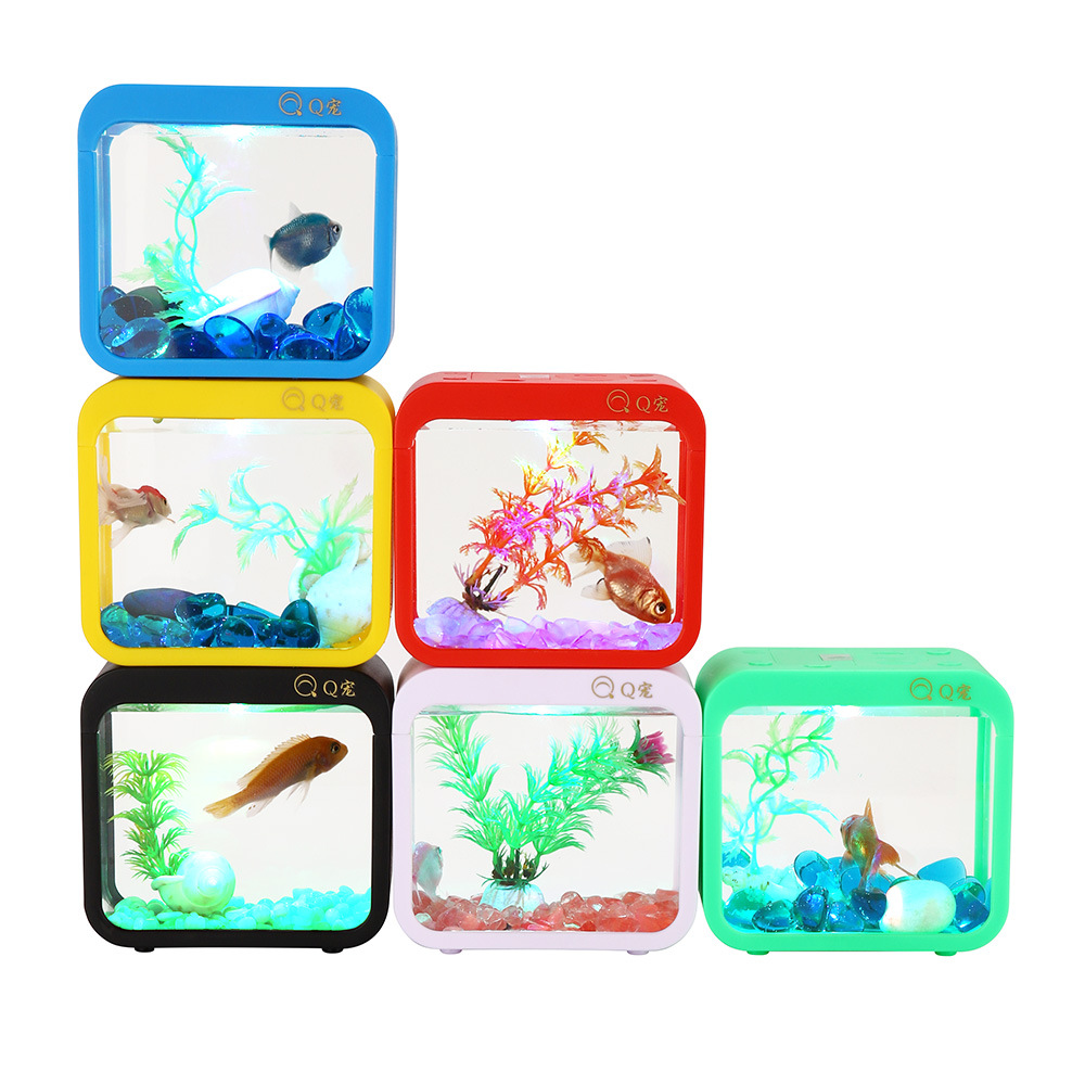 カラフルでクリエイティブなベタボックス、ライト、乾電池付き  - Aquarium Fish Jar のレビューと価格