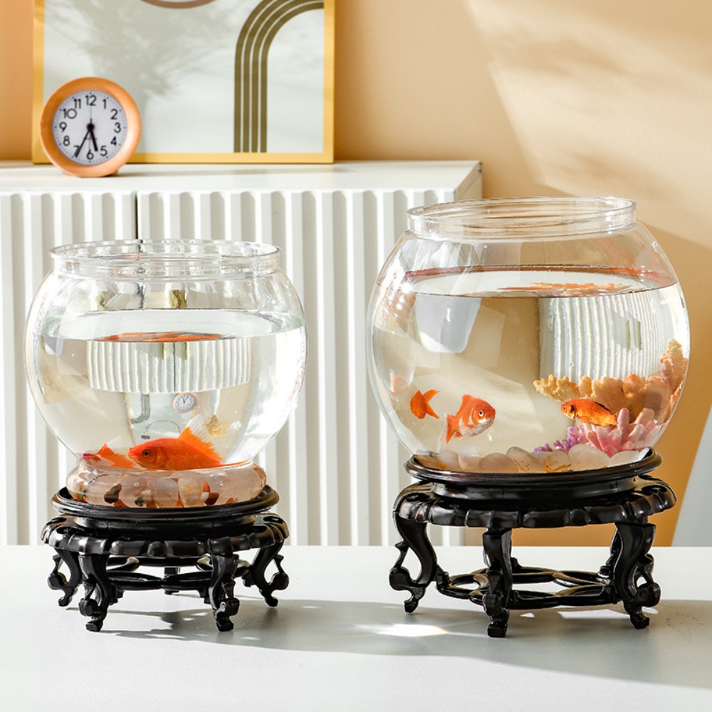 ホームデコレーション クリア透明丸型水槽 プラスチック製小型 - Aquarium Fish Jar のレビューと価格