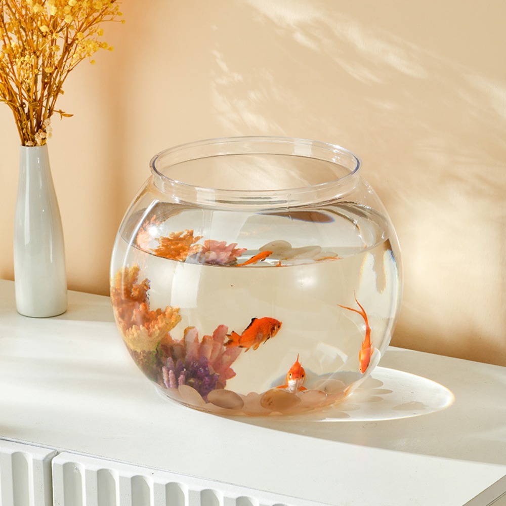 ホームデコレーション クリア透明丸型水槽 プラスチック製小型 - Aquarium Fish Jar のレビューと価格