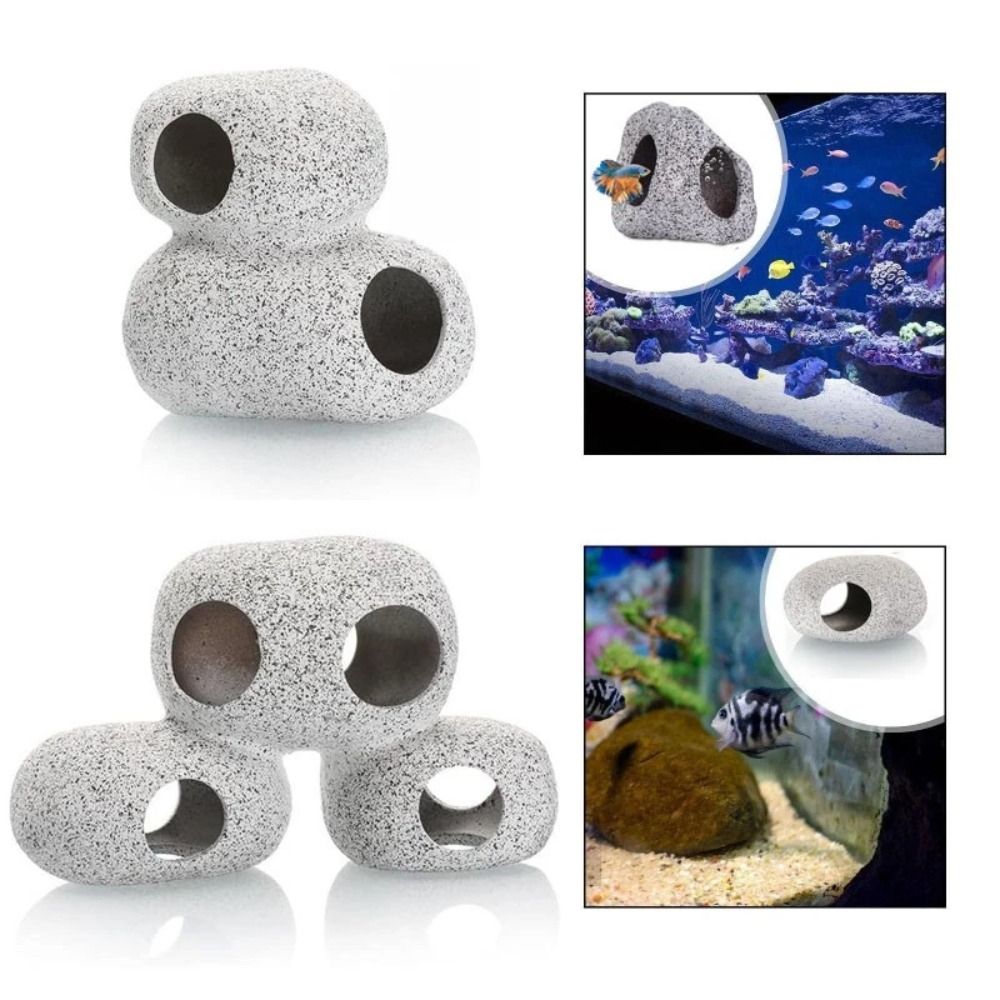 紫粘土水槽隠れ家ロック自然な質感シミュレーション工芸品水槽洞 - Aquarium Fish Hiding Places のレビューと価格