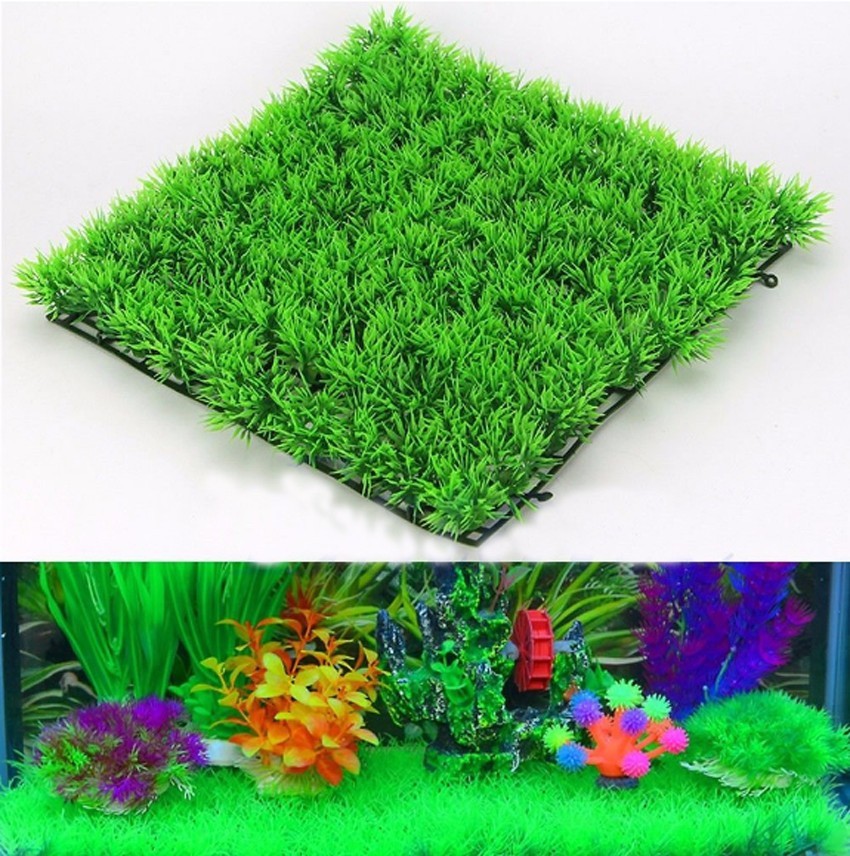 人工緑草植物芝生ターフ水生水族館水槽の装飾偽苔水族館の装飾品 - Aquarium Fish Green のレビューと価格