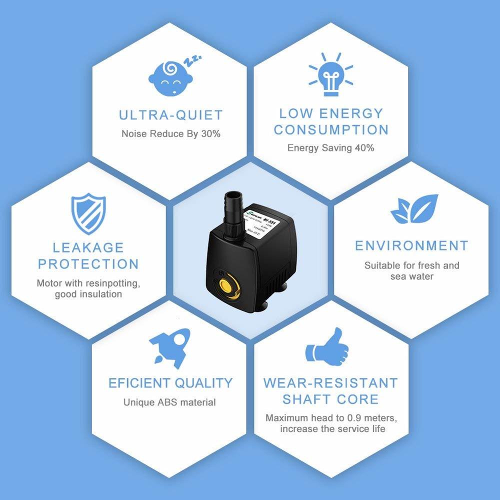 水中水族館ウォーターポンプ,220v,300-800l/h, - Aquarium Fish Rate のレビューと価格