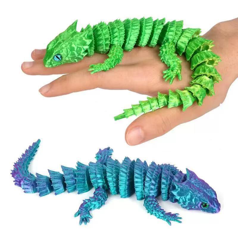 3Dプリントされた連結されたトカゲの置物、可動式漫画風フィギ - Aquarium Fish Only のレビューと価格