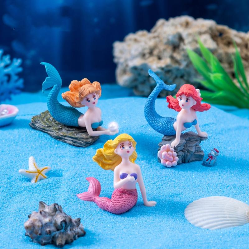 4 個のプラスチック水槽リトルマーメイドオーナメントミニチュ - Aquarium Fish Only のレビューと価格