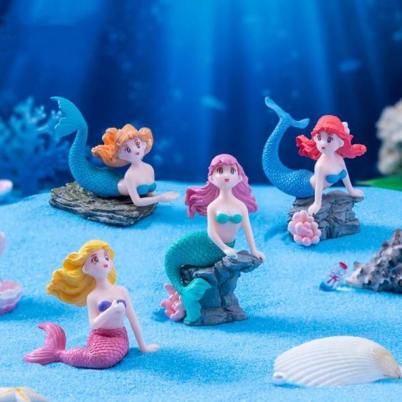 4 個のプラスチック水槽リトルマーメイドオーナメントミニチュ - Aquarium Fish Only のレビューと価格