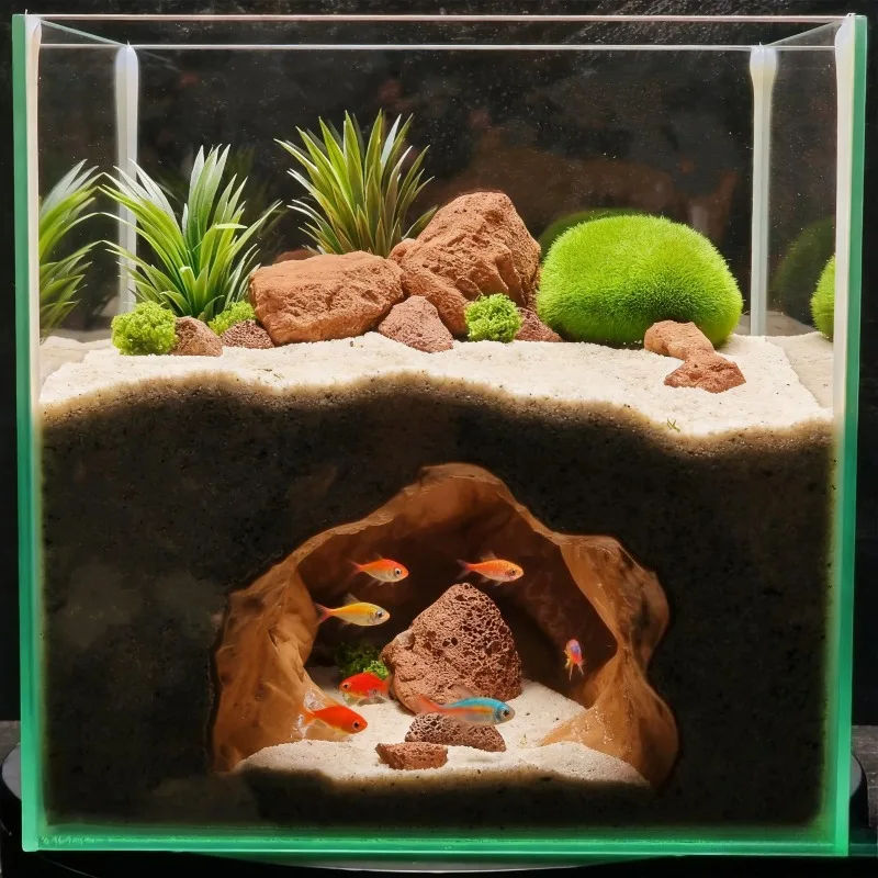 シンクホール洞窟水族館オーナメント - 爬虫類両生類テラリウ - Aquarium Fish Hiding Places のレビューと価格