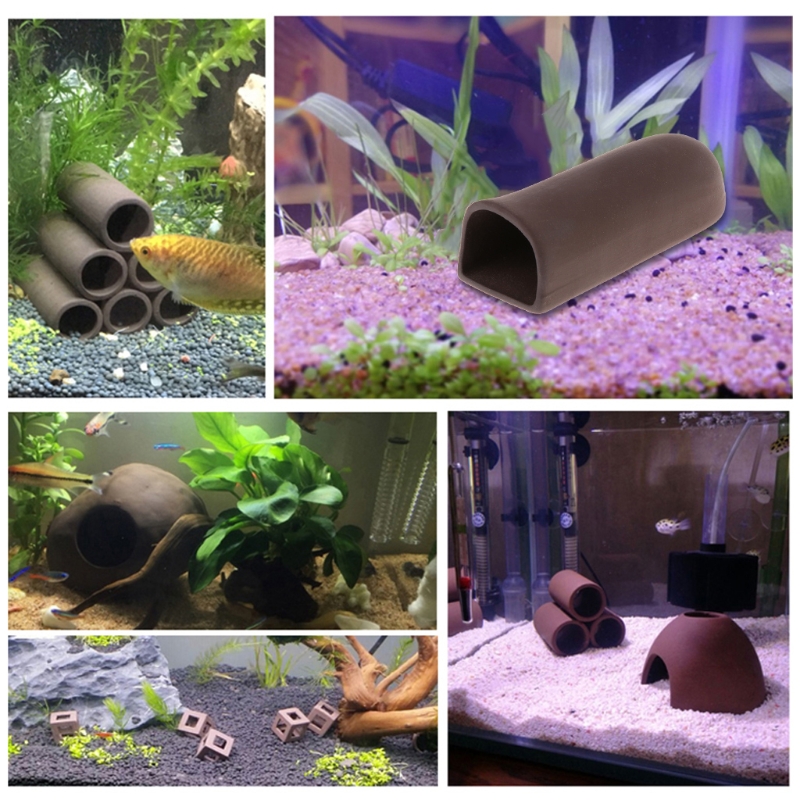 水族館の装飾岩の洞窟セラミックシェルターエビ生息地繁殖チュー - Aquarium Fish Hiding Places のレビューと価格