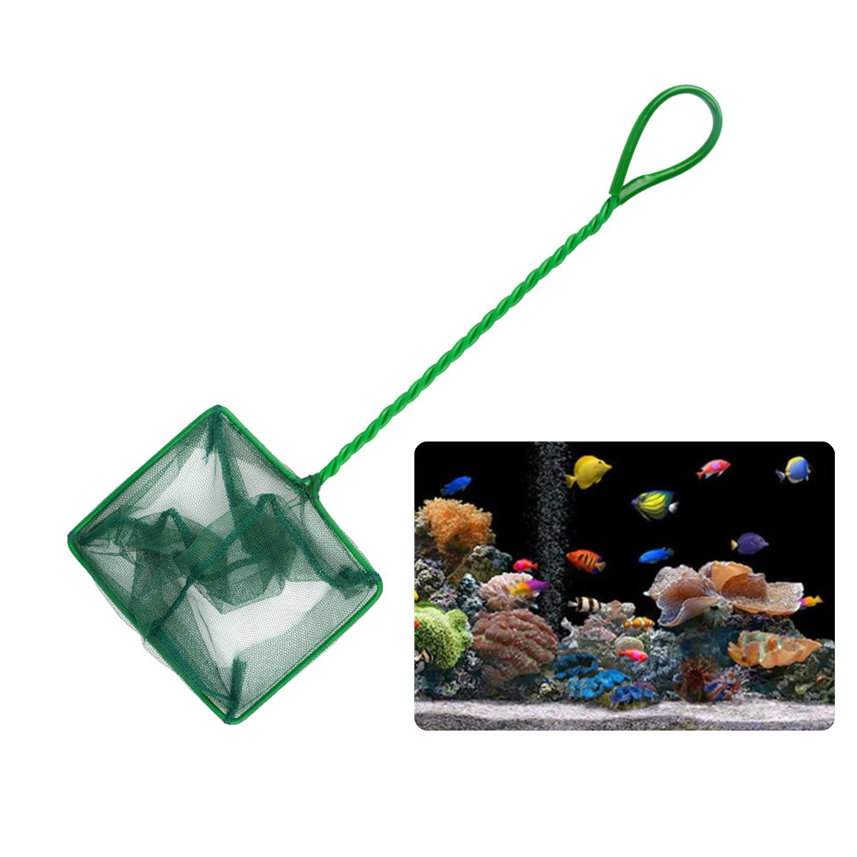 3 〜 10 インチポータブルナイロングリーン魚網水族館ロン - Aquarium Fish Green のレビューと価格