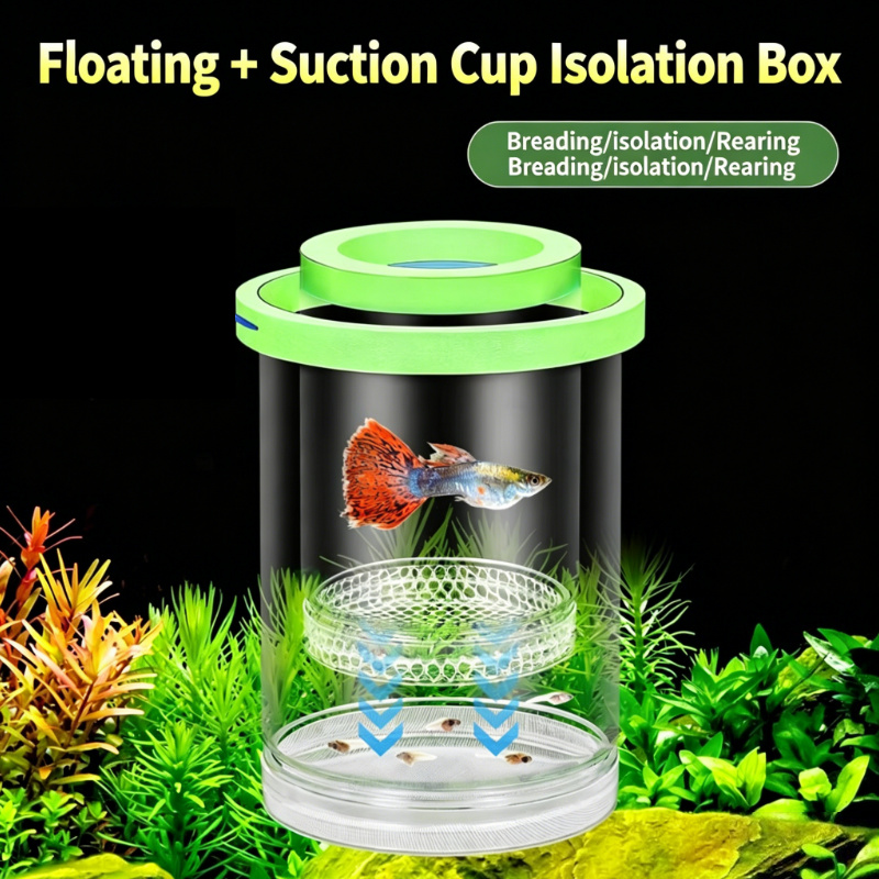 透明なフローティングアクアリウム孵化ボックス、グッピー、ゼブ - Aquarium Fish Jar のレビューと価格