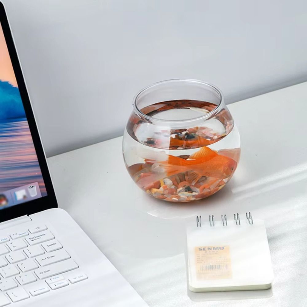 新しい透明な水槽、丸型、割れない、プラスチック製、軽量、小型 - Aquarium Fish Jar のレビューと価格